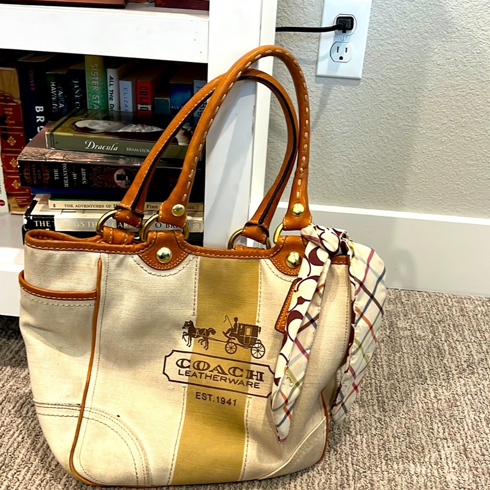 Cute Coach burlap bag